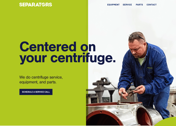 Separators' new homepage, centered on your centrifuge