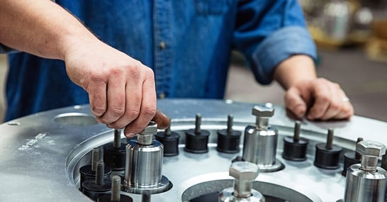 bolt being tightened on a centrifuge