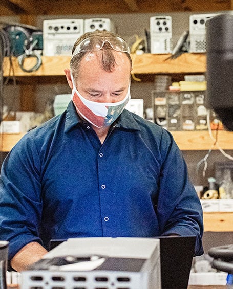 Separators employee working in shop