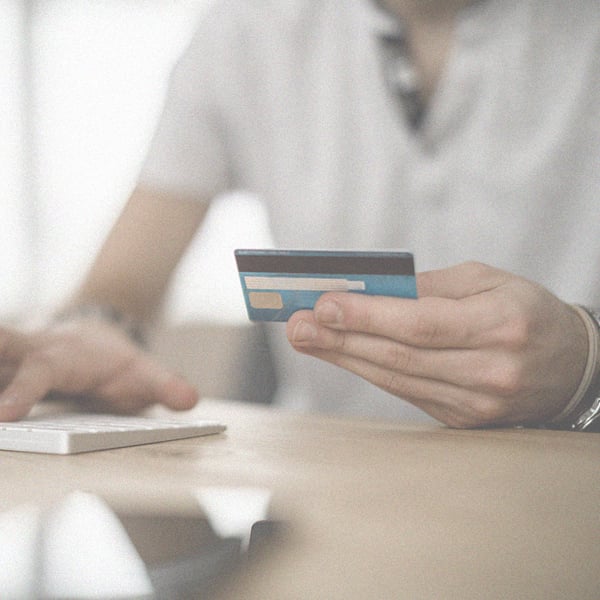 Customer using credit card to pay