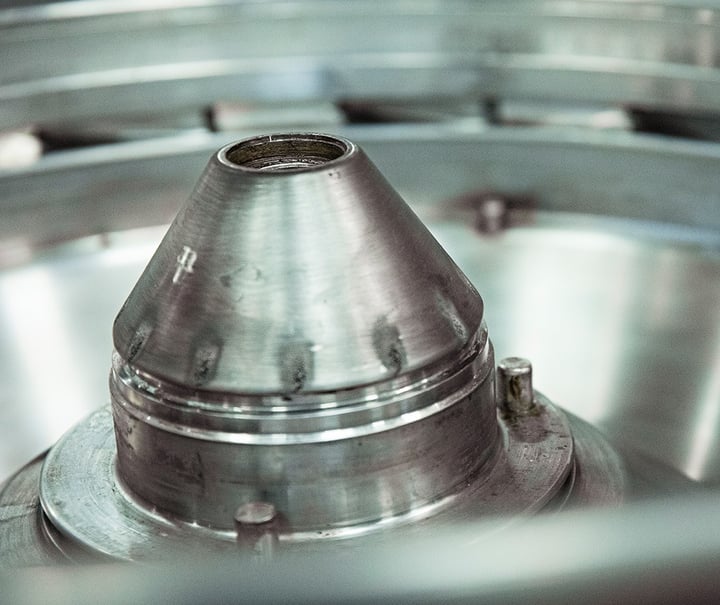 Inside of industrial centrifuge bowl-1